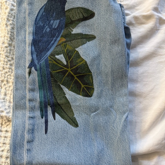 Levi’s Strauss & Farm Rio High Loose fitting Tropical Blue Straight Leg Jeans - Picture 2 of 4